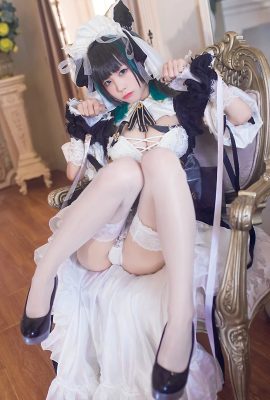 coser 水ミャオ アクア アズールレーン チェシャー 美脚 コスプレ誘惑画像(9P)