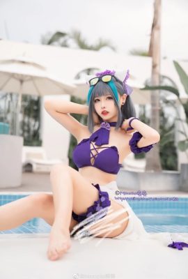 アズールレーン チェシャー 水着コスプレで甘いビーチデート！葵桃子(9P)