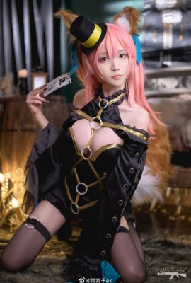 Fate/grandorder ダークマジシャン 玉藻前cos CN 青青子アク (9P)